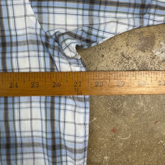 Dickies Plaid Pearl Snap Shirt Men’s 2XL Blue‎ Western Short Sleeve - Picture 7 of 10